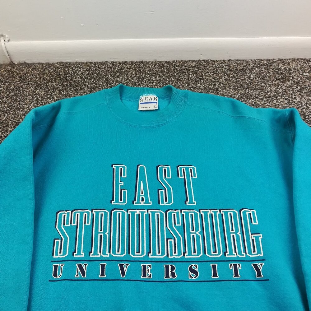 Vintage East Stroudsburg Warriors Sweatshirt Gear For Sports Mens XL USA Made